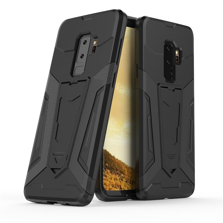 Armor PC + TPU Phone Cover with Kickstand for Samsung Galaxy S9 Plus SM-G965 - Black-1