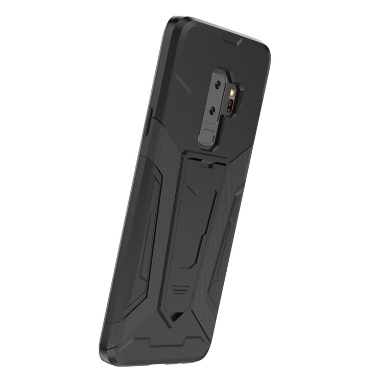 Armor PC + TPU Phone Cover with Kickstand for Samsung Galaxy S9 Plus SM-G965 - Black-11