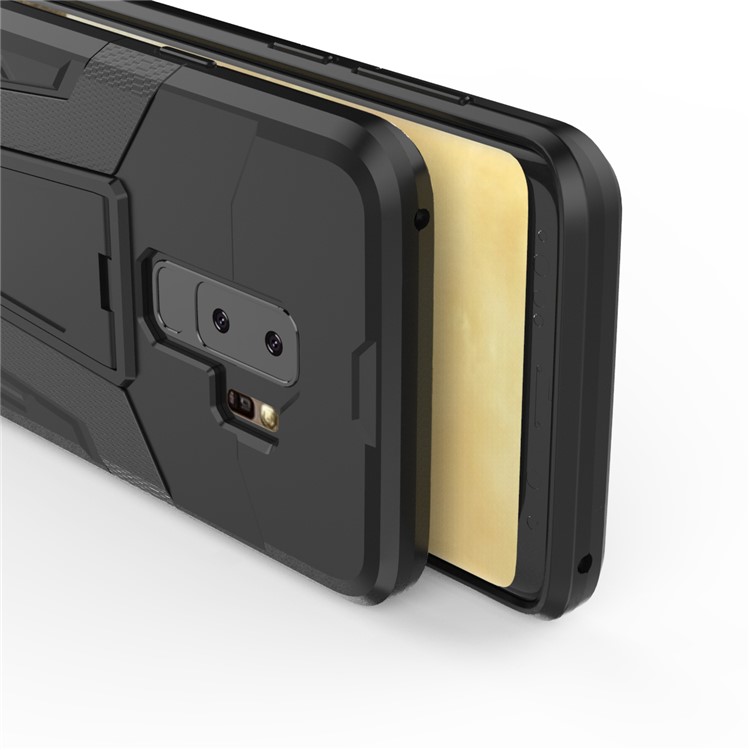 Armor PC + TPU Phone Cover with Kickstand for Samsung Galaxy S9 Plus SM-G965 - Black-12