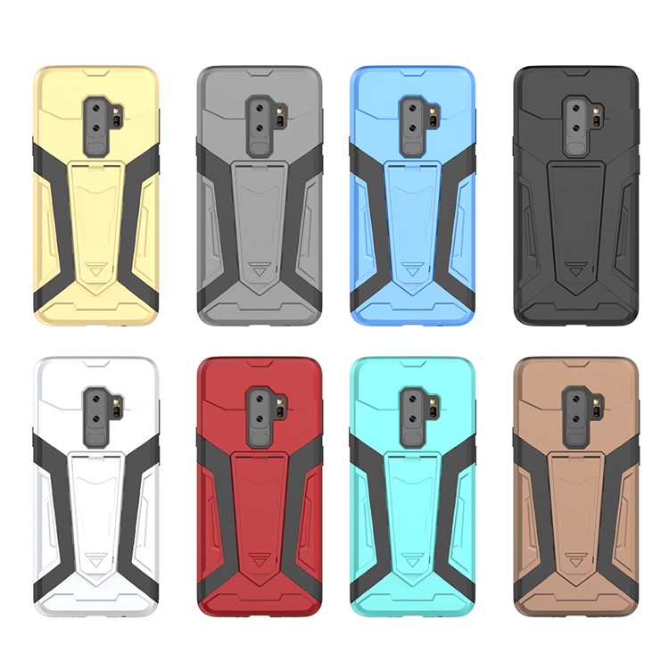 Armor PC + TPU Phone Cover with Kickstand for Samsung Galaxy S9 Plus SM-G965 - Black-14