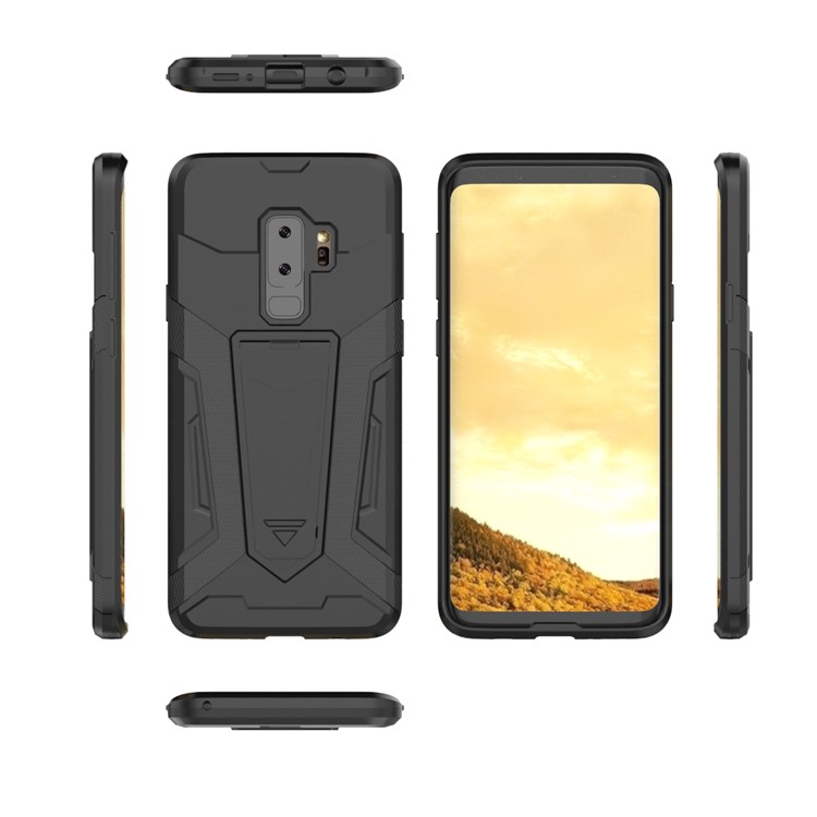 Armor PC + TPU Phone Cover with Kickstand for Samsung Galaxy S9 Plus SM-G965 - Black-2