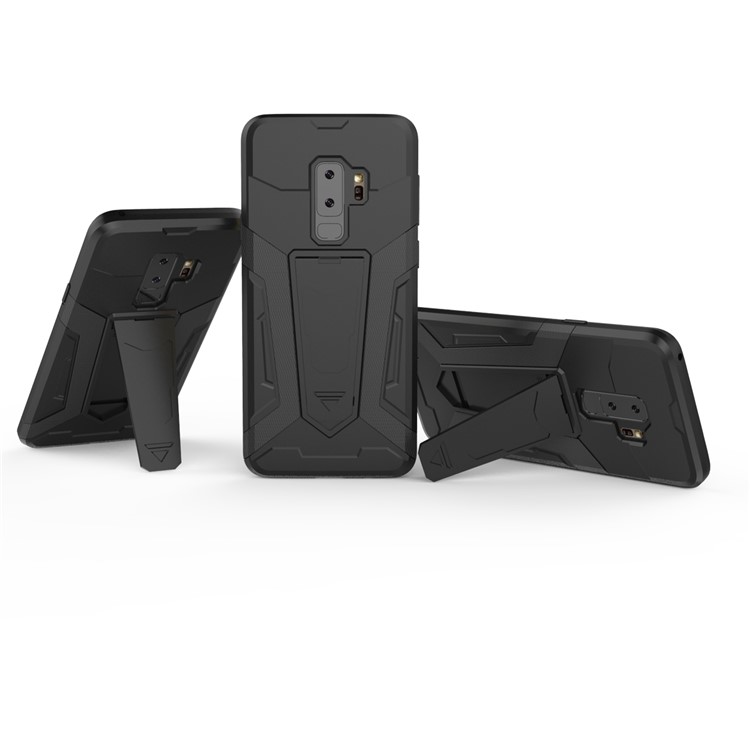 Armor PC + TPU Phone Cover with Kickstand for Samsung Galaxy S9 Plus SM-G965 - Black-3