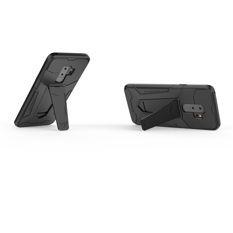 Armor PC + TPU Phone Cover with Kickstand for Samsung Galaxy S9 Plus SM-G965 - Black-4