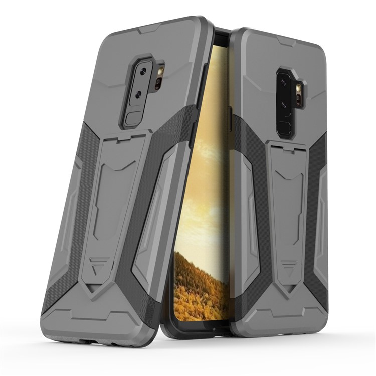 Armor PC + TPU Phone Shell with Kickstand for Samsung Galaxy S9 Plus SM-G965 - Grey-1