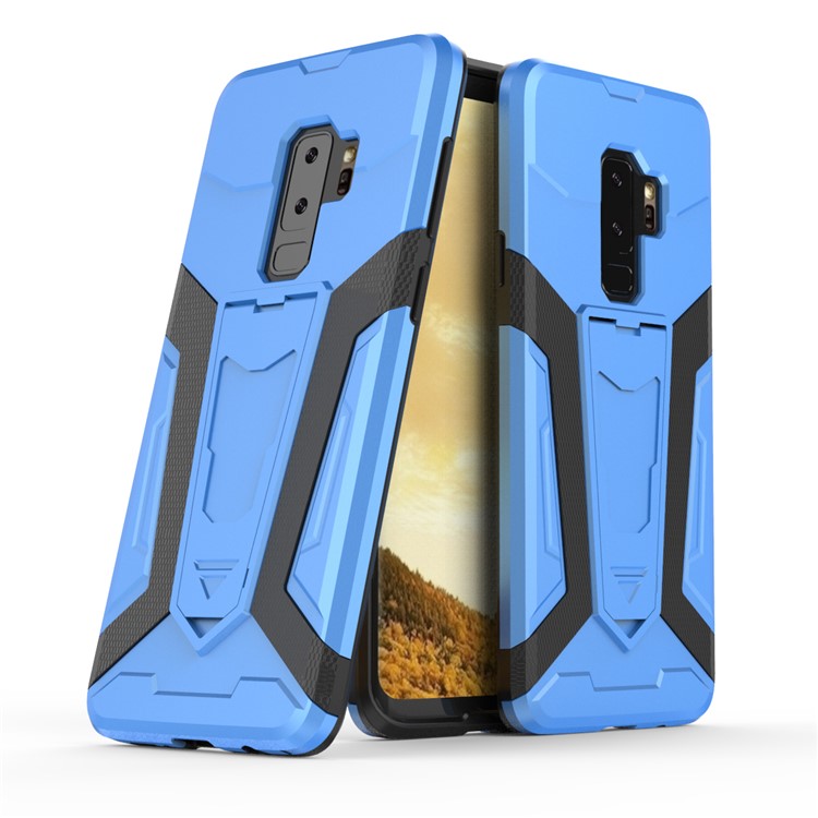 Armor PC + TPU Cell Phone Cover with Kickstand for Samsung Galaxy S9+ SM-G965 - Blue-1