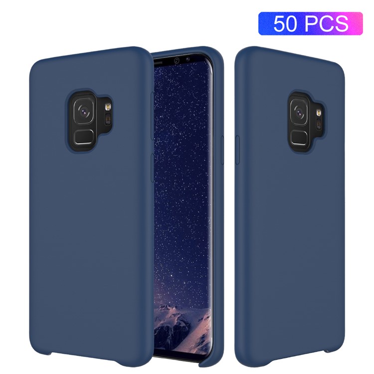 50Pcs/Set Liquid Silicone Cell Phone Case for Samsung Galaxy S9 SM-G960 - Baby Blue-1