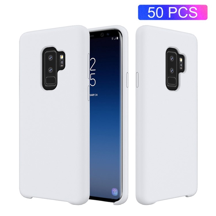 50Pcs/Set Liquid Silicone Mobile Phone Cover for Samsung Galaxy S9 Plus SM-G965 - White-1
