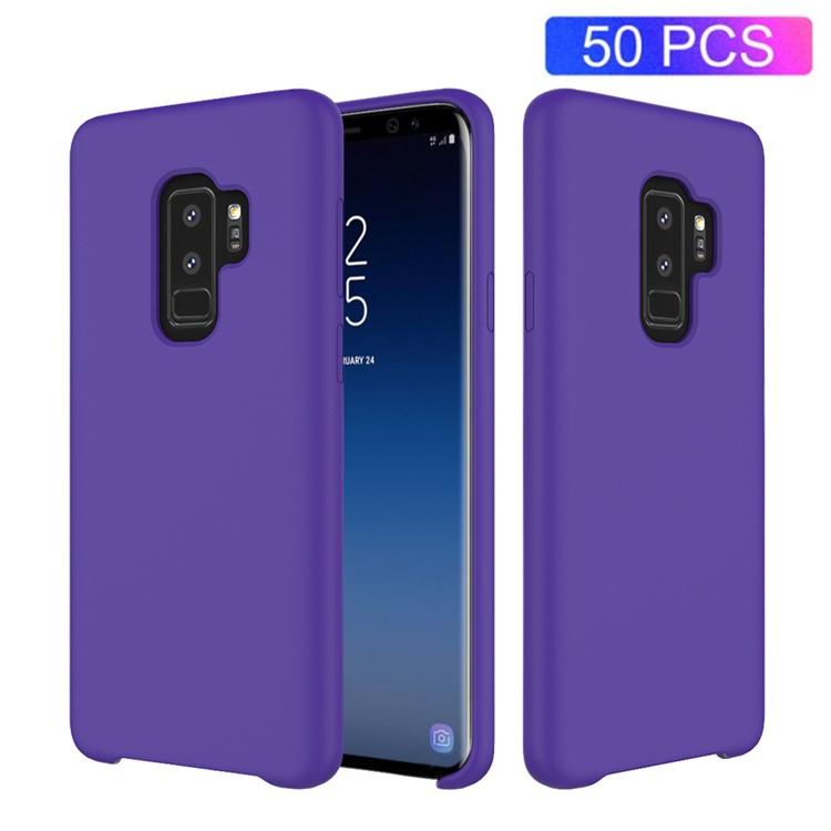 50Pcs/Set Liquid Silicone Mobile Casing Cover for Samsung Galaxy S9 Plus SM-G965 - Purple-1