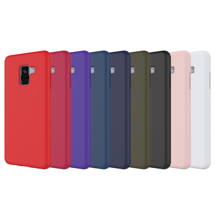 50Pcs/Set Liquid Silicone Phone Back Case for Samsung Galaxy A8 (2018) - Black-2