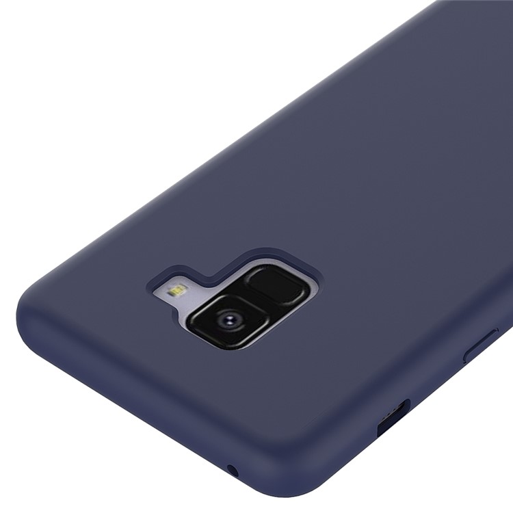 50Pcs/Set Liquid Silicone Phone Accessory Case for Samsung Galaxy A8 (2018) - Black Blue-2