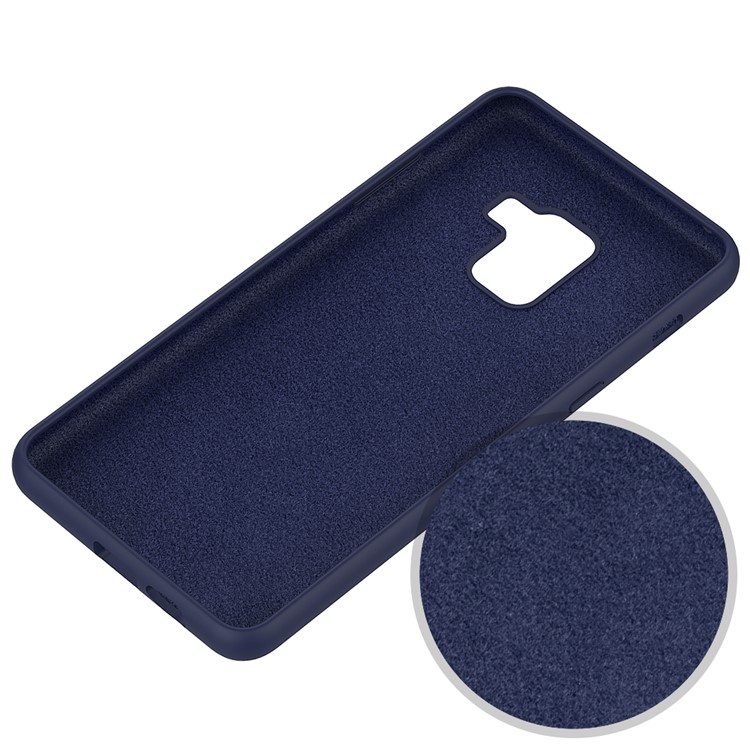 50Pcs/Set Liquid Silicone Phone Accessory Case for Samsung Galaxy A8 (2018) - Black Blue-4