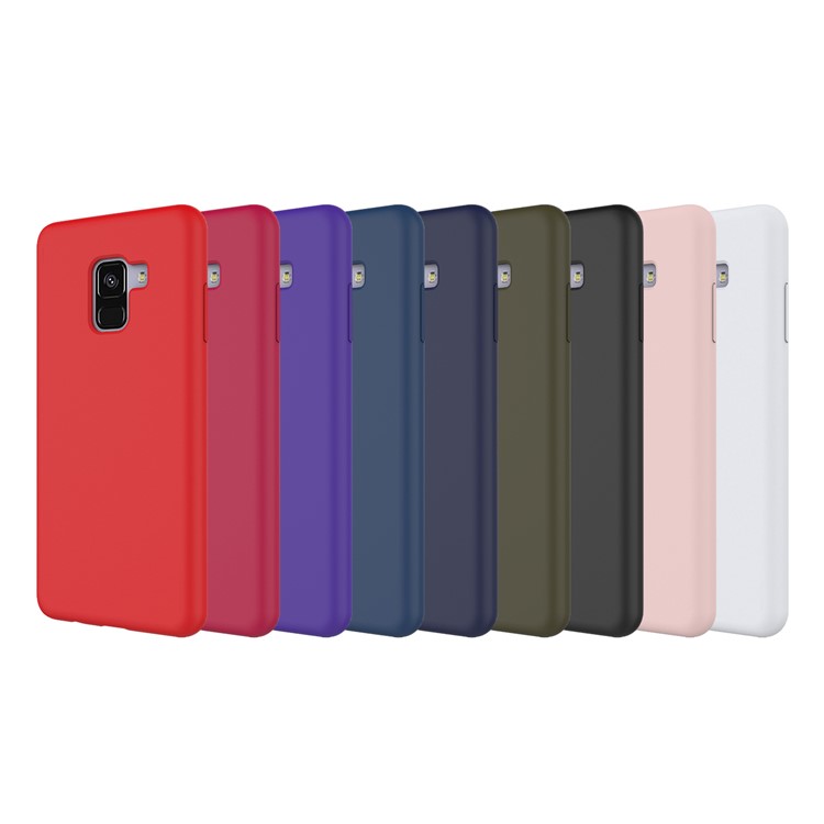 50Pcs/Set Liquid Silicone Phone Back Case for Samsung Galaxy A8+ (2018) - Black-2