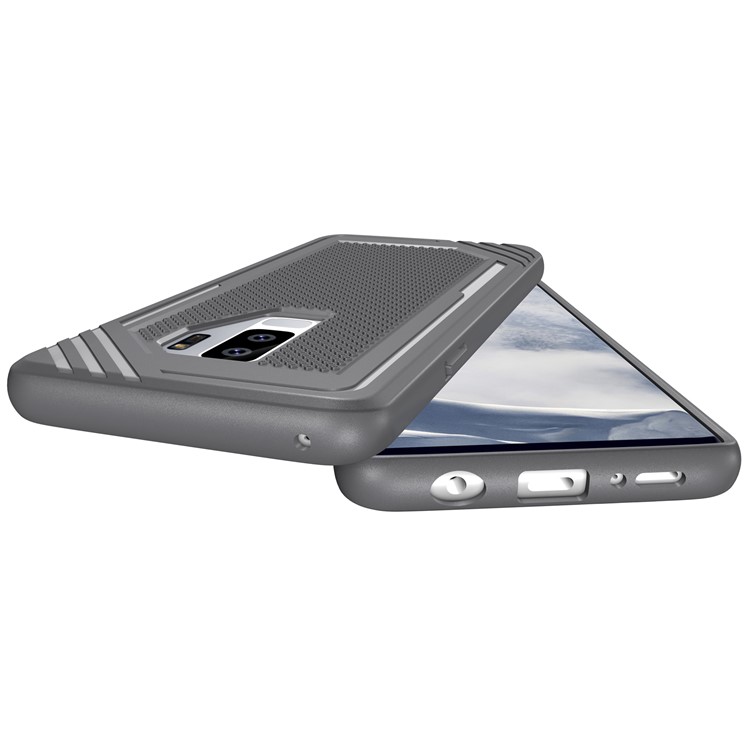 Anti-slip Armor TPU Mobile Phone Cover for Samsung Galaxy S9+ G965 - Grey-4