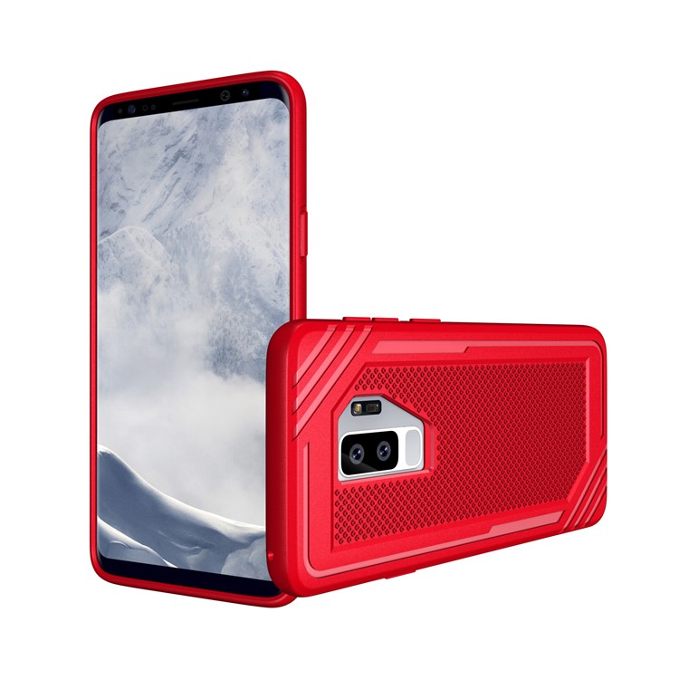 Anti-slip Armor TPU Mobile Phone Shell for Samsung Galaxy S9+ G965 - Red-2