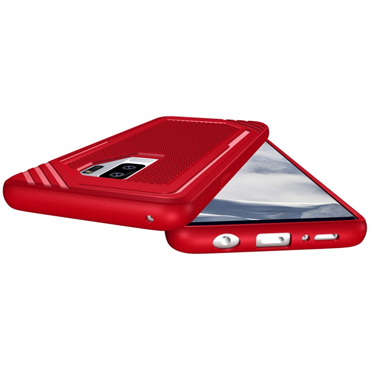 Anti-slip Armor TPU Mobile Phone Shell for Samsung Galaxy S9+ G965 - Red-4