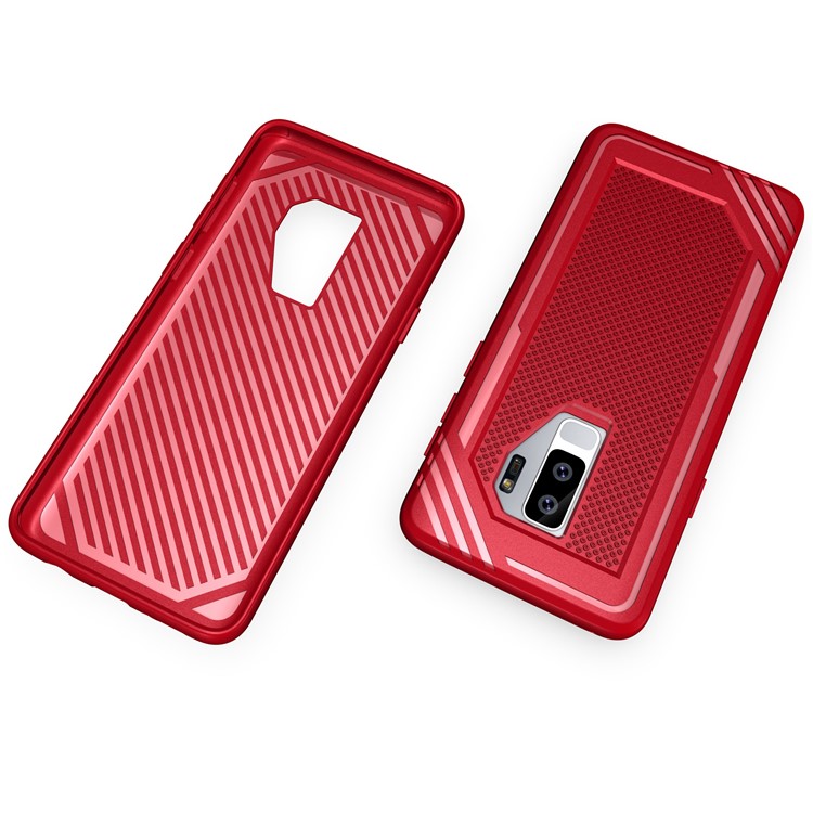 Anti-slip Armor TPU Mobile Phone Shell for Samsung Galaxy S9+ G965 - Red-6