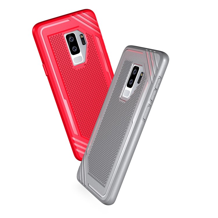 Anti-slip Armor TPU Mobile Phone Shell for Samsung Galaxy S9+ G965 - Red-8