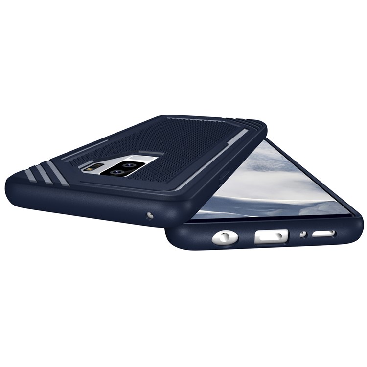 Anti-slip Armor TPU Back Case Accessory for Samsung Galaxy S9+ G965 - Blue-4