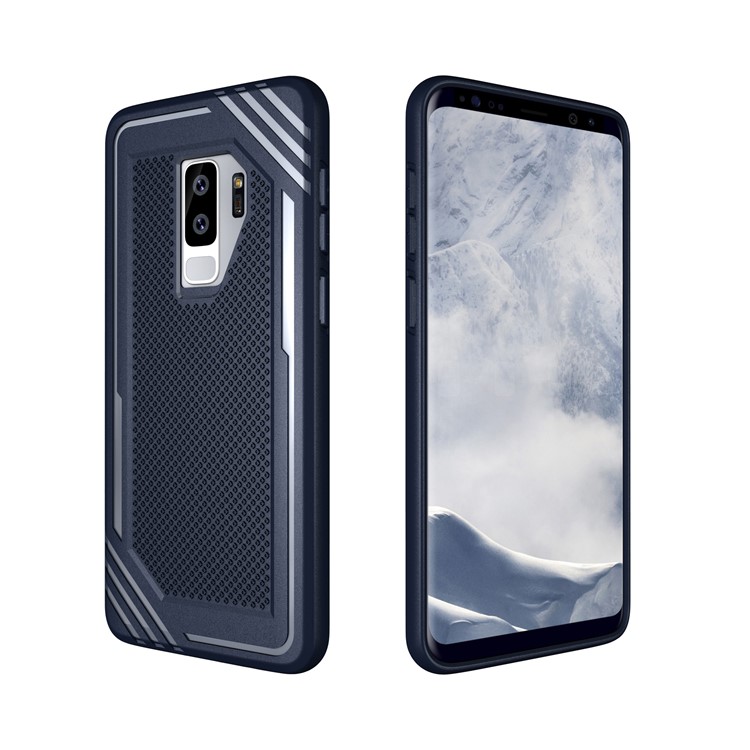 Anti-slip Armor TPU Back Case Accessory for Samsung Galaxy S9+ G965 - Blue-7