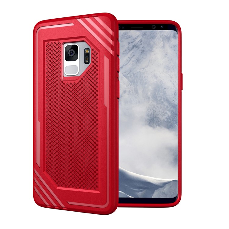 Anti-slip Armor TPU Mobile Phone Cover for Samsung Galaxy S9 SM-G960 - Red-1