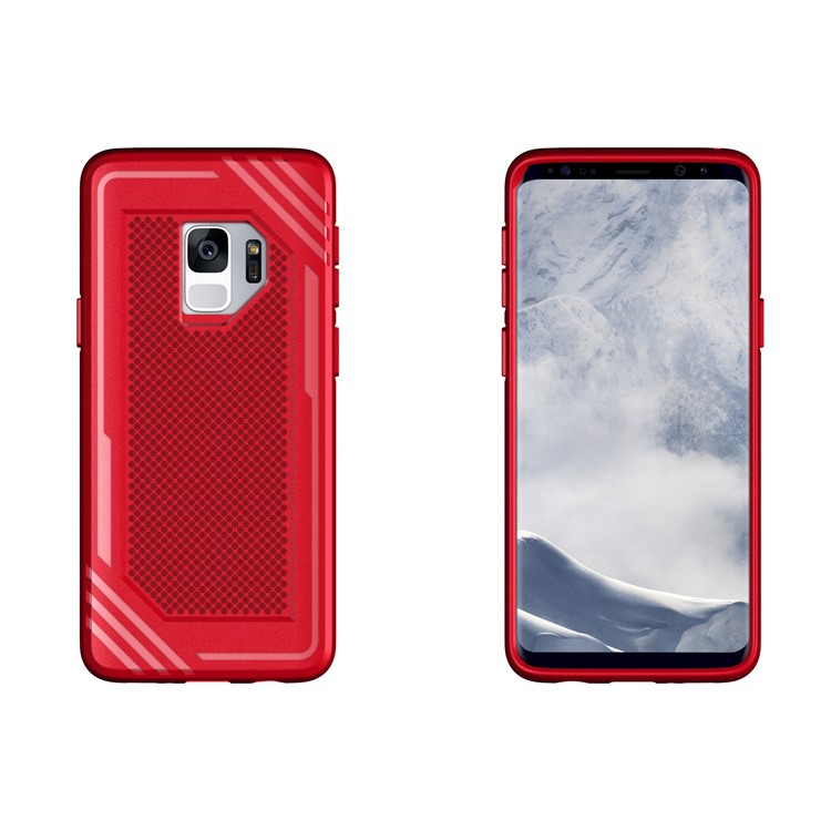Anti-slip Armor TPU Mobile Phone Cover for Samsung Galaxy S9 SM-G960 - Red-3