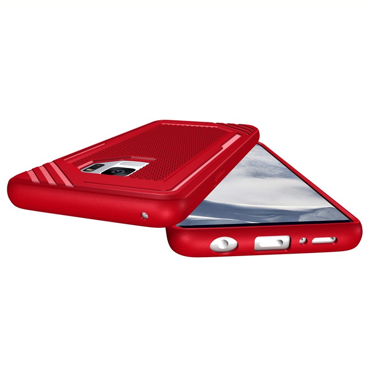 Anti-slip Armor TPU Mobile Phone Cover for Samsung Galaxy S9 SM-G960 - Red-4