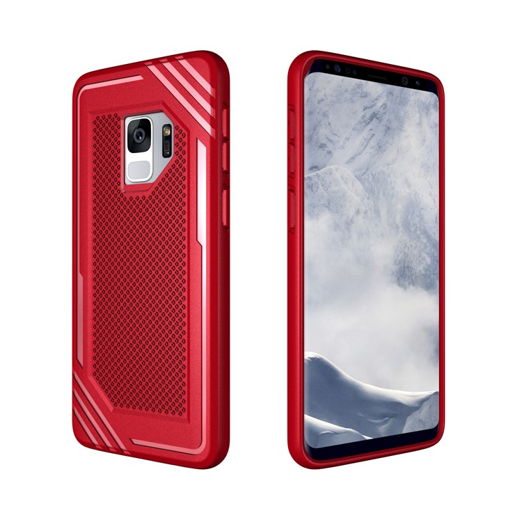 Anti-slip Armor TPU Mobile Phone Cover for Samsung Galaxy S9 SM-G960 - Red-7