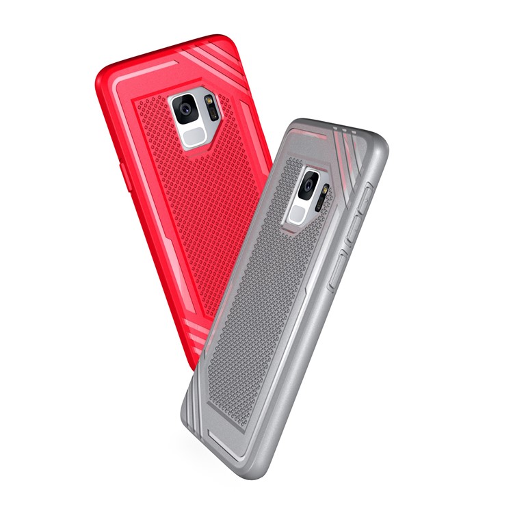 Anti-slip Armor TPU Mobile Phone Cover for Samsung Galaxy S9 SM-G960 - Red-8