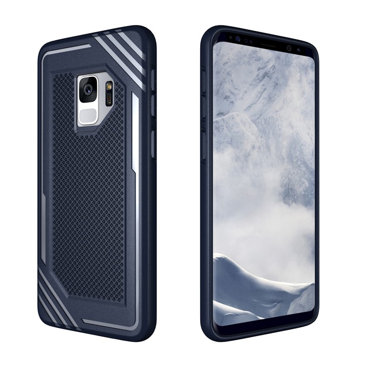 Anti-slip Armor TPU Mobile Casing for Samsung Galaxy S9 SM-G960 - Dark Blue-7