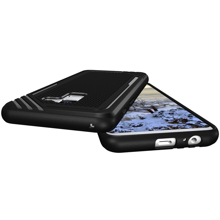Armor Anti-slip TPU Back Mobile Phone Shell for Samsung Galaxy A8 (2018) - Black-10