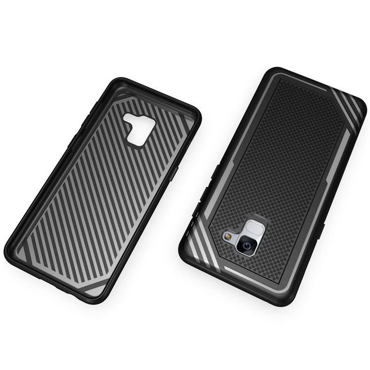 Armor Anti-slip TPU Back Mobile Phone Shell for Samsung Galaxy A8 (2018) - Black-12