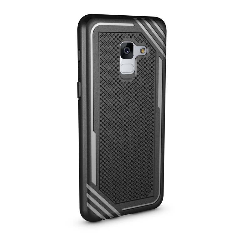 Armor Anti-slip TPU Back Mobile Phone Shell for Samsung Galaxy A8 (2018) - Black-3