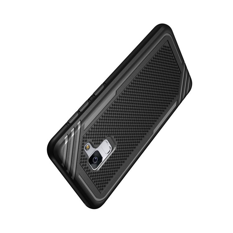 Armor Anti-slip TPU Back Mobile Phone Shell for Samsung Galaxy A8 (2018) - Black-4