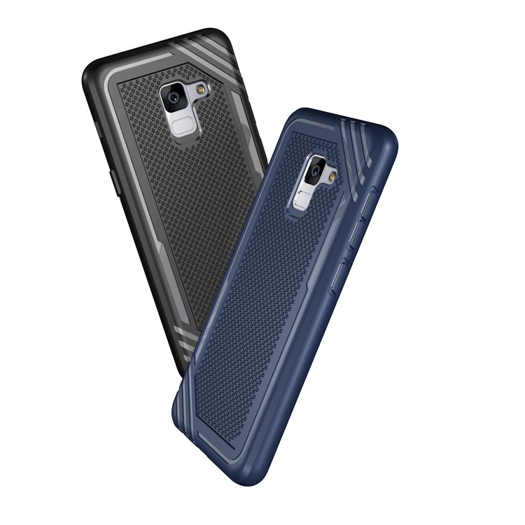 Armor Anti-slip TPU Back Mobile Phone Shell for Samsung Galaxy A8 (2018) - Black-7