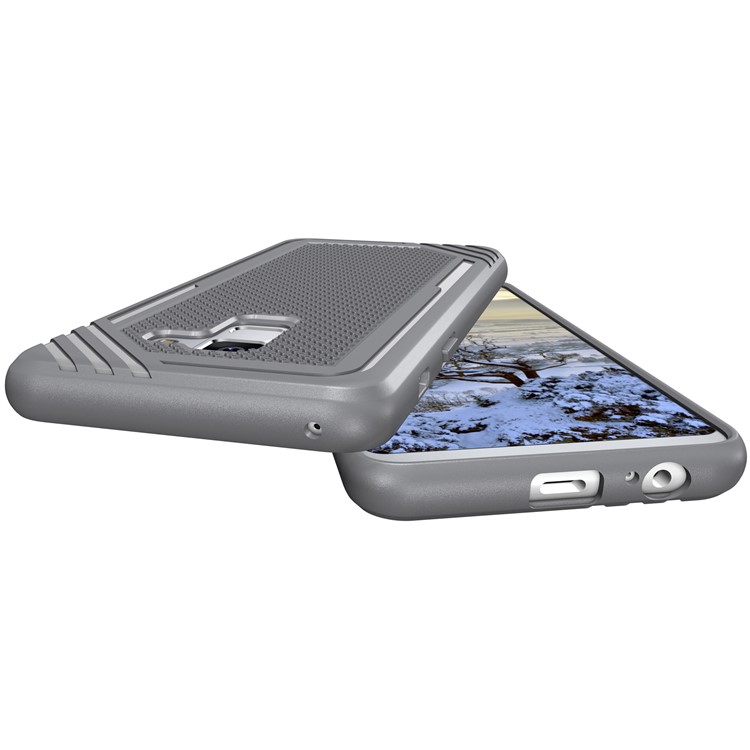Armor Anti-slip TPU Back Mobile Phone Cover Accessory for Samsung Galaxy A8 (2018) - Grey-4