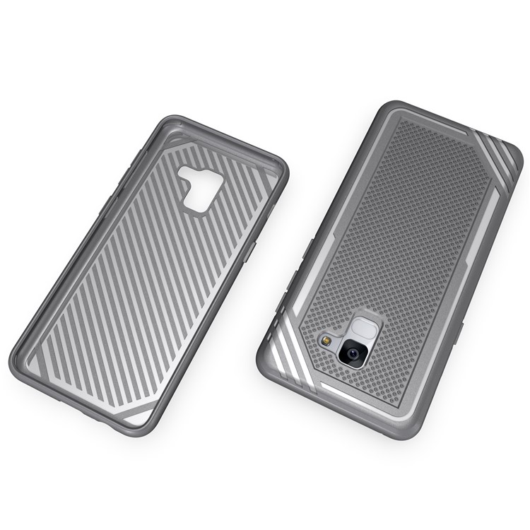 Armor Anti-slip TPU Back Mobile Phone Cover Accessory for Samsung Galaxy A8 (2018) - Grey-6
