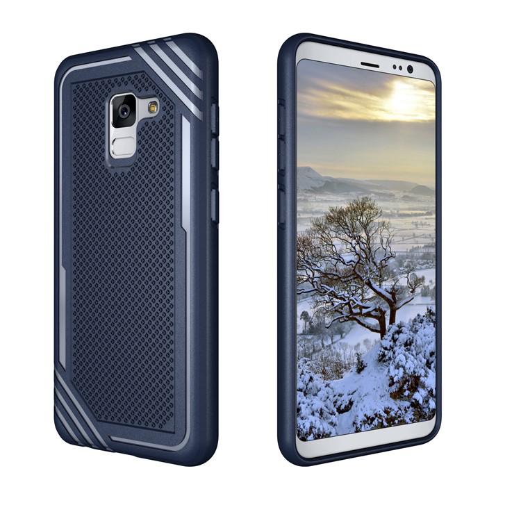 Armor Anti-slip TPU Protective Cover Case for Samsung Galaxy A8 (2018) - Blue-7