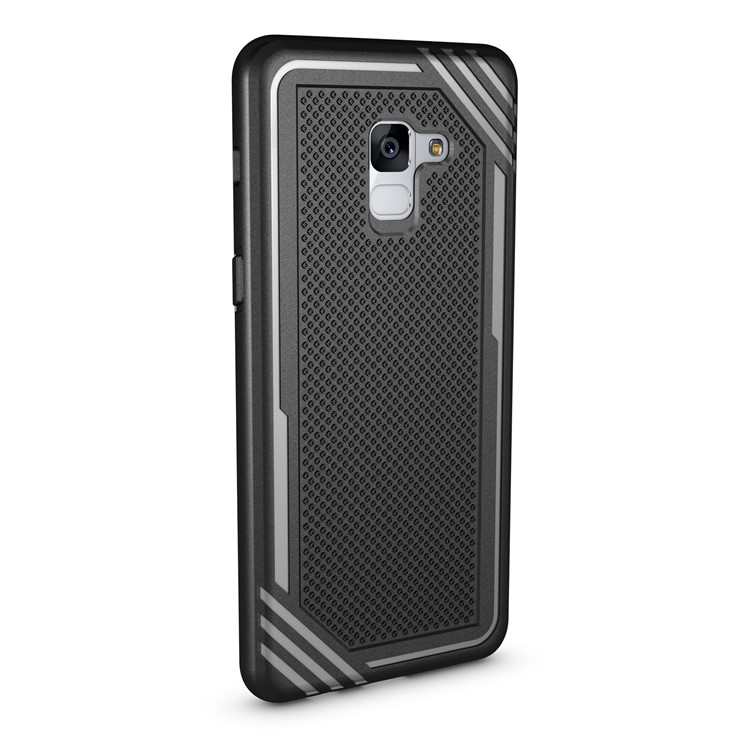 Armor Anti-slip TPU Back Mobile Phone Case for Samsung Galaxy A8+ (2018) - Black-3