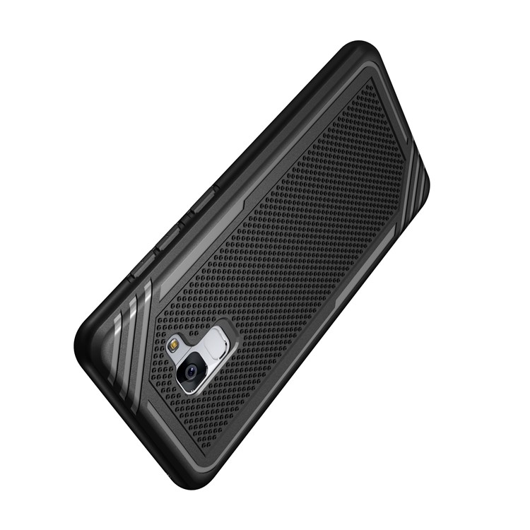 Armor Anti-slip TPU Back Mobile Phone Case for Samsung Galaxy A8+ (2018) - Black-4