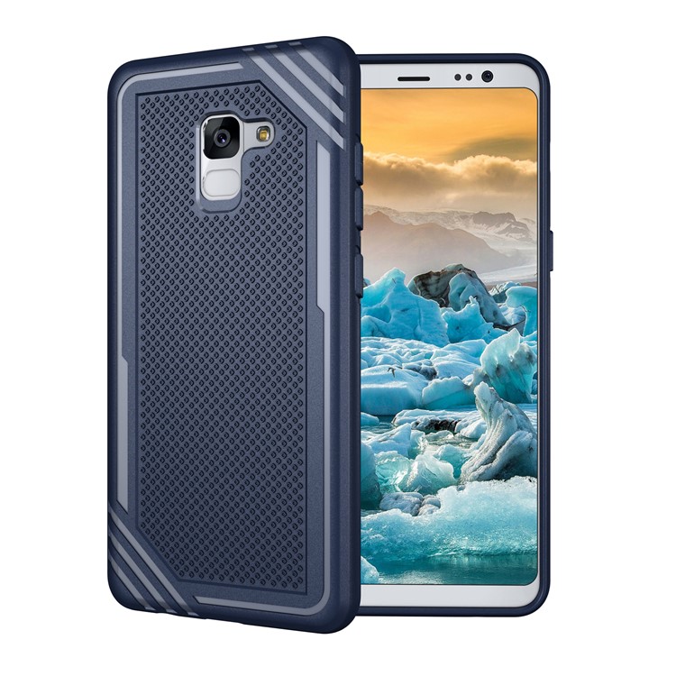 For Samsung Galaxy A8+ (2018) Armor Anti-slip TPU Mobile Case - Blue-1