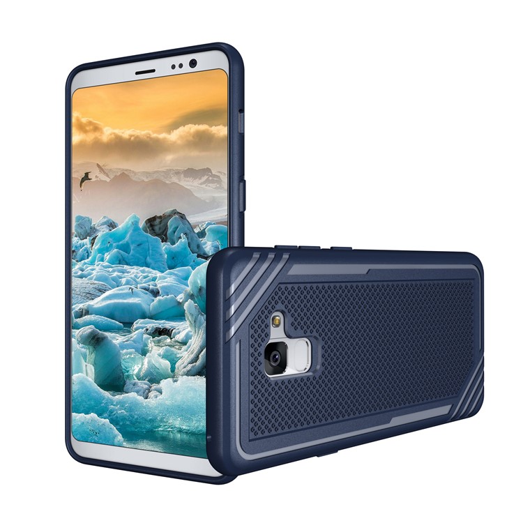 For Samsung Galaxy A8+ (2018) Armor Anti-slip TPU Mobile Case - Blue-2