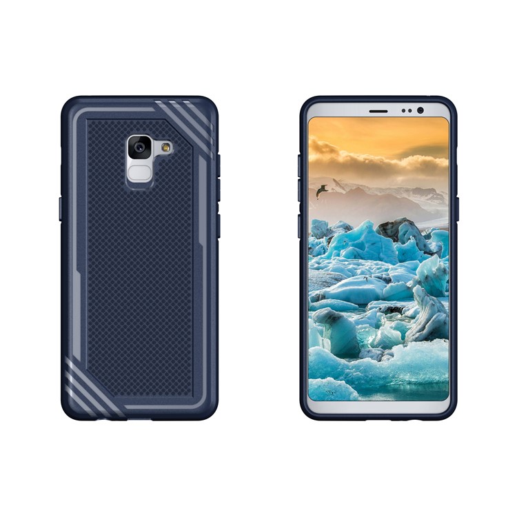 For Samsung Galaxy A8+ (2018) Armor Anti-slip TPU Mobile Case - Blue-3