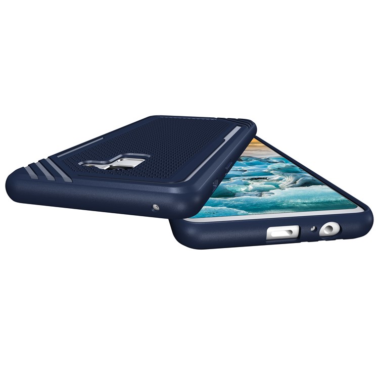 For Samsung Galaxy A8+ (2018) Armor Anti-slip TPU Mobile Case - Blue-4