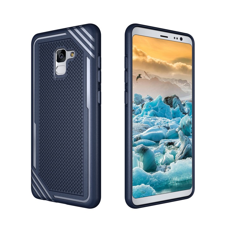 For Samsung Galaxy A8+ (2018) Armor Anti-slip TPU Mobile Case - Blue-7