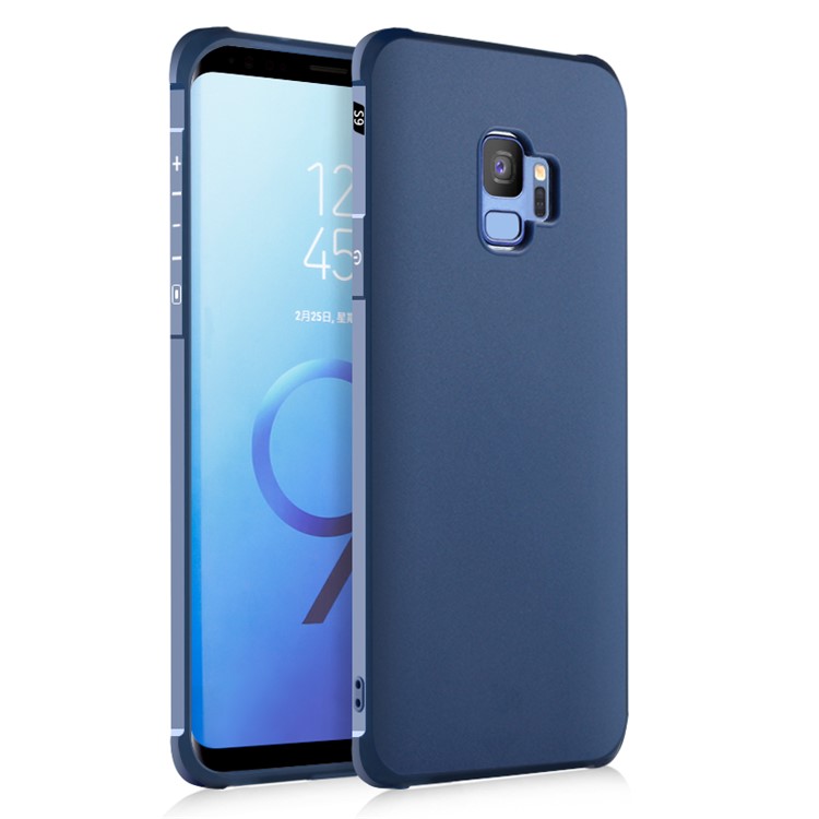 For Samsung Galaxy S9 G960 Wrapped Edges Drop-proof TPU Protective Shell Cover - Dark Blue-1