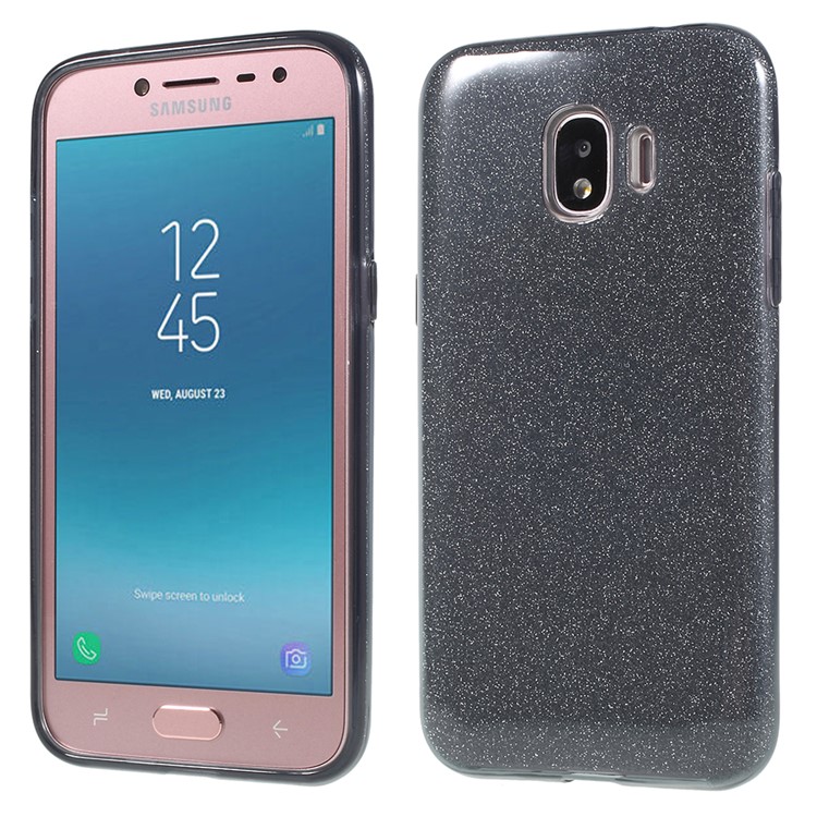 3-in-1 Glittery Powder Paper TPU + PC Hybrid Case for Samsung Galaxy J2 Pro 2018 - Black-2