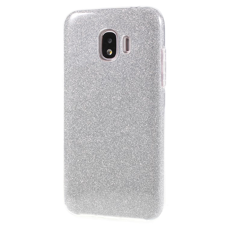 3-in-1 Glittery Powder Paper TPU + PC Hybrid Cover for Samsung Galaxy J2 Pro 2018 - Silver-2