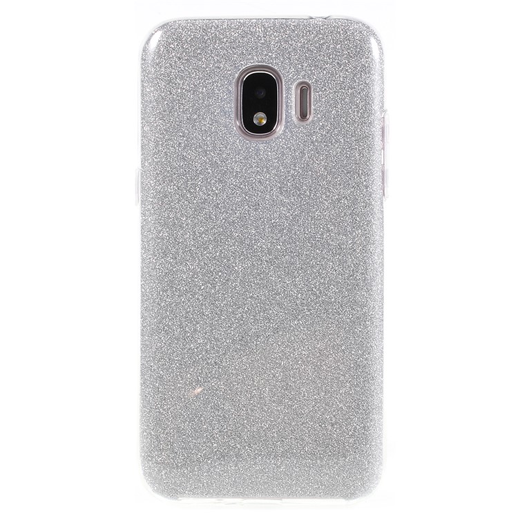 3-in-1 Glittery Powder Paper TPU + PC Hybrid Cover for Samsung Galaxy J2 Pro 2018 - Silver-3