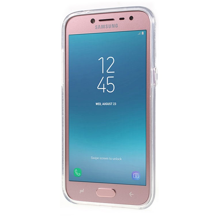 3-in-1 Glittery Powder Paper TPU + PC Hybrid Cover for Samsung Galaxy J2 Pro 2018 - Silver-4