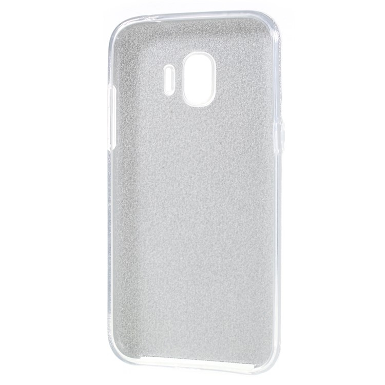 3-in-1 Glittery Powder Paper TPU + PC Hybrid Cover for Samsung Galaxy J2 Pro 2018 - Silver-5
